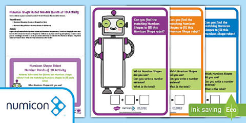 Number Bonds of 10 Display Posters (Robots)